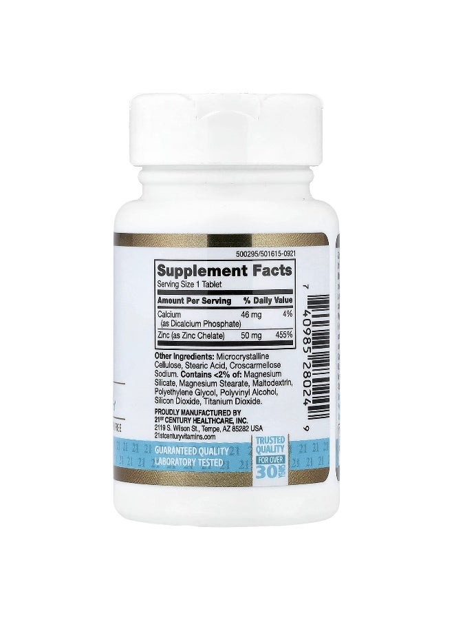 21st Century Chelated Zinc, 50 mg, 60 Tablets Packaging May Vary - Image 3